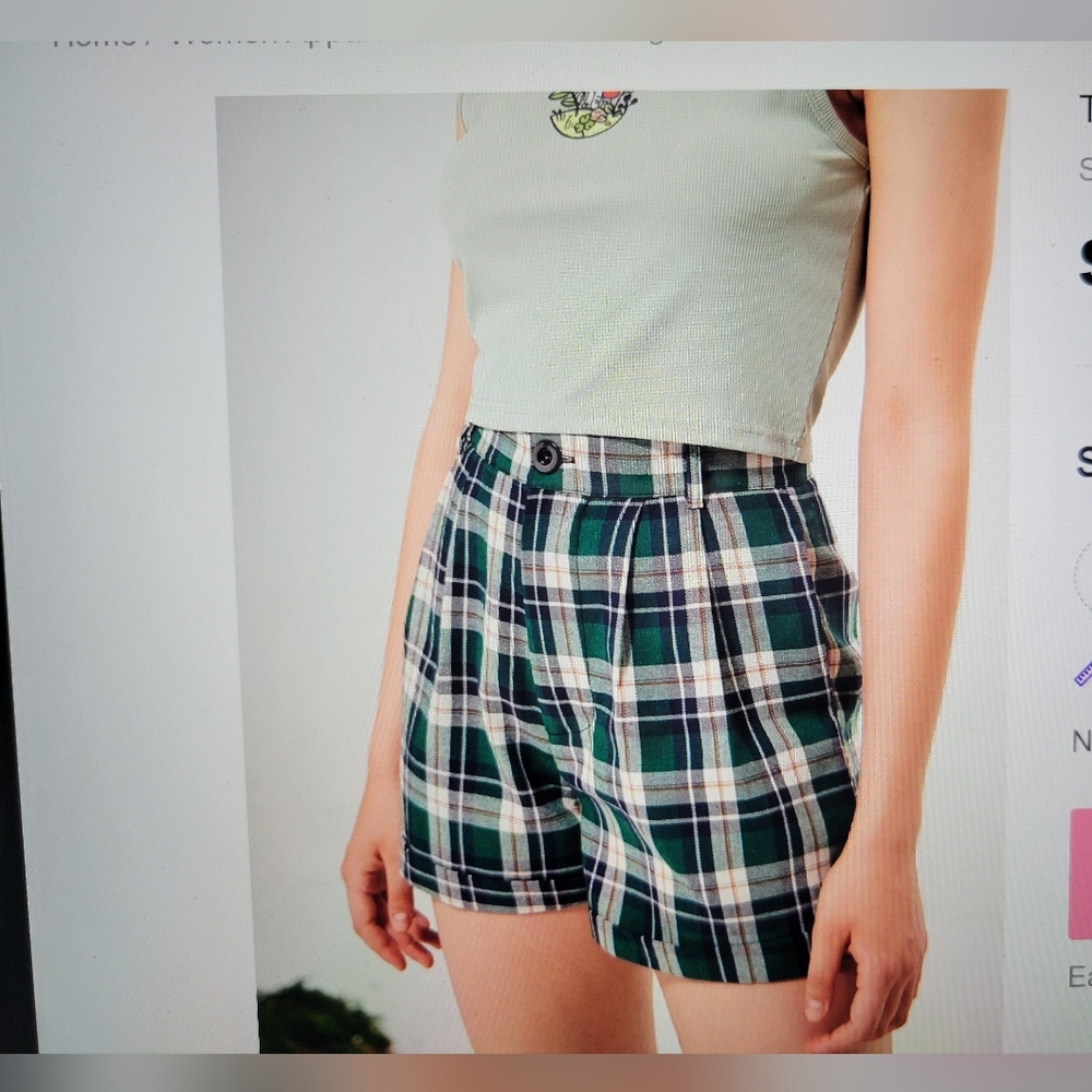 ROMWE TARTAN CUFFED PLAID SHORTS - NWT SUPER CUTE!!